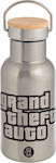 Koupakoupa Gta (grand Theft Auto) Kids Water Bottle Thermos Aluminium with Straw Silver 350ml