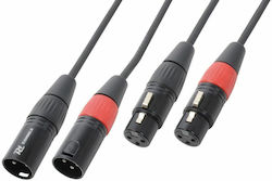 Power Dynamics 2 x XLR male - 2 x XLR female 3m CALIN371