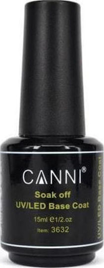 Canni Soak Off Uv Base Coat for Semi-Permanent Nail Polish 15ml