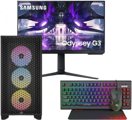 Vengeance Dominator-V9 Corsair Edition Gaming Desktop Computers (Ryzen 5-5500/16GB DDR4/512GB SSD/Radeon RX 6600/No Operating System) and Samsung Odyssey G32A VA 24¨ Monitor