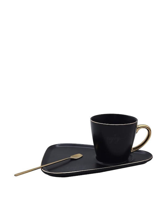 Tasse Kaffee aus Porzellan Schwarz 225ml
