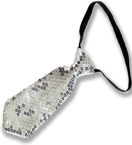 Carnival Tie Silver with Sequins 71707