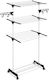 Massido Folding Floor Clothes Drying Rack Metallic with Wheels with Hanging Length 15m