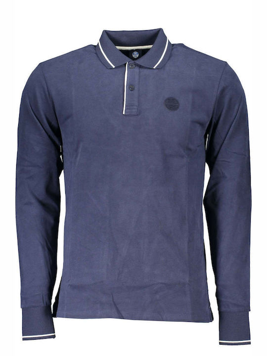 North Sails Men's Long Sleeve Blouse Polo Blue.