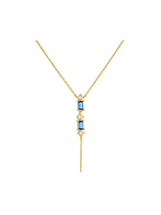 Ioannis Kosmima Necklace from Gold Plated Silver with Zircon