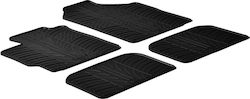 Auto Gs Set of Front and Rear Mats 4pcs from Rubber for Toyota Yaris Black