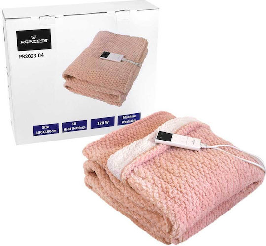 Princess Double Electric Washable Blanket Pink 120W 160x180cm