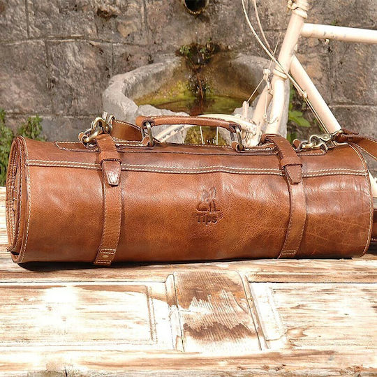 Tips Θήκη Μαχαιριών Δερμάτινη Τσάντα Μπορντώ