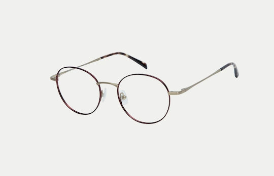 Gigi Barcelona Women's Metal Prescription Eyeglass Frame in Burgundy 8097/9