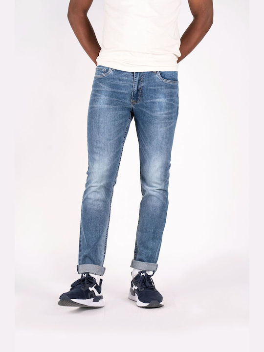 Marcus Cutler Herren Jeanshose in Slim Fit Blue Unpainted.