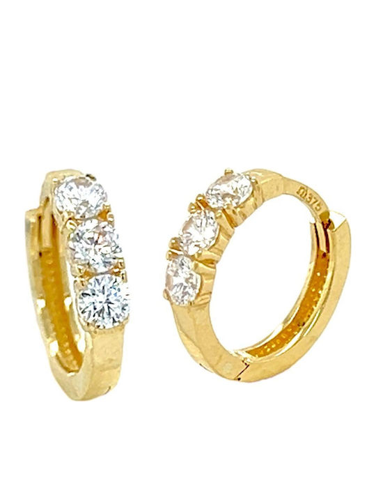 Xryseio Kids Earrings with Stones from Gold 9K