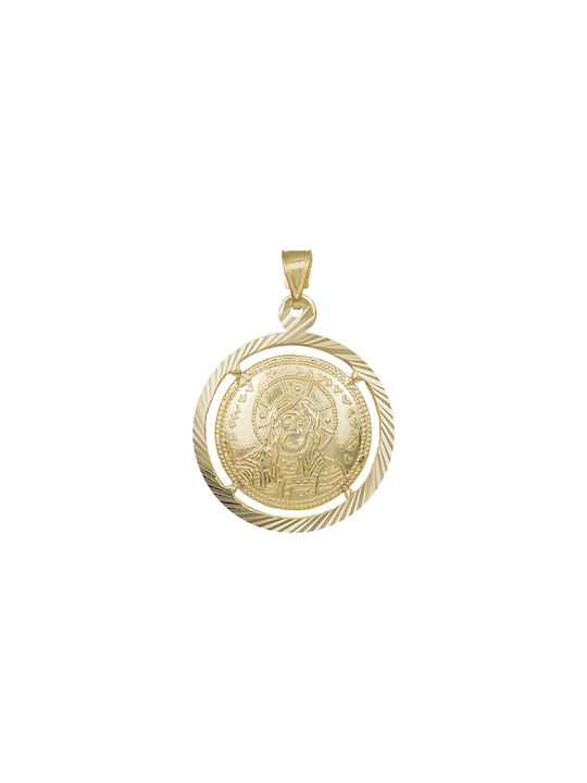 Pendant Kids Talisman Double Sided Constantine from Gold 14K PK32