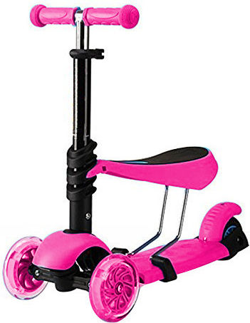 Scooter Παιδικό Πατίνι Τρίτροχο με Κάθισμα Ροζ