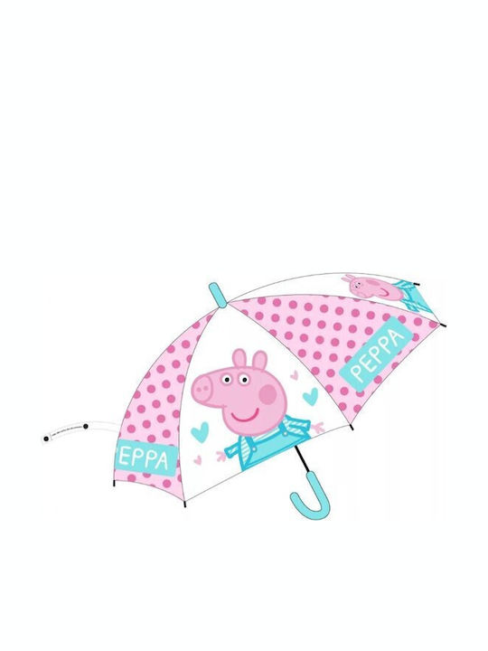 Peppa Pig Παιδική Ομπρέλα Μπαστούνι Ροζ 43.5εκ.