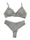 Dyana Lace Underwear Set with Bra & String Gray