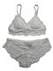 Heat Underwear Lace Underwear Set with Bra & Slip White