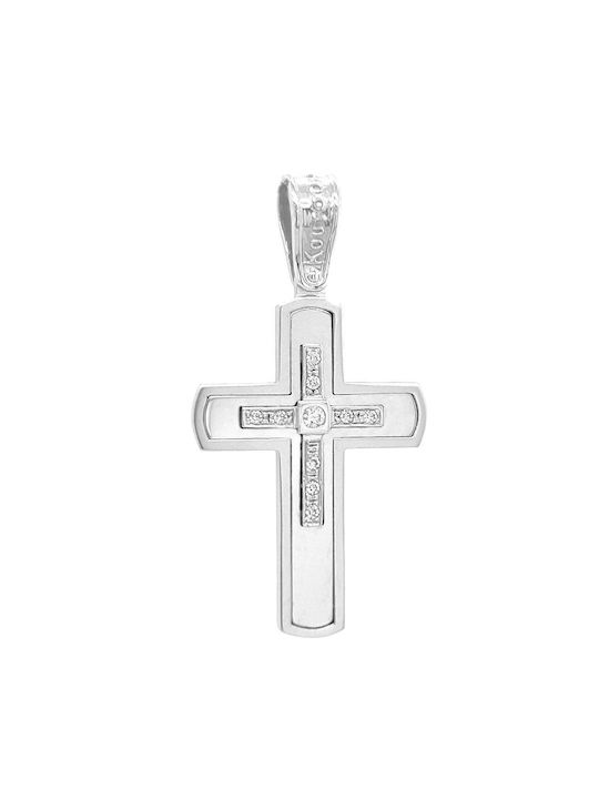 Xryseio Women's White Gold Cross 14K