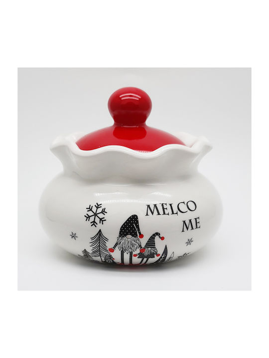 Marva Christmas Cookie Jar Ceramic Red 1pcs