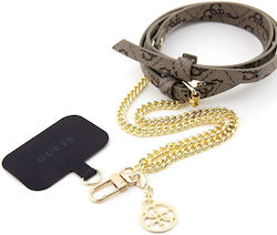 Guess 4G Chain CBDY Strap Handgelenkriemen für Handys Braun