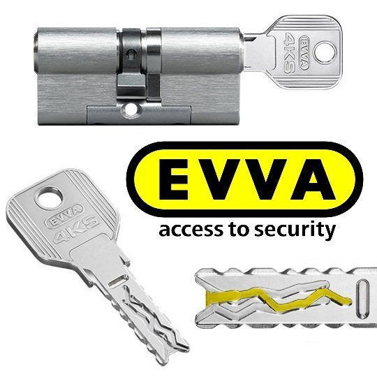 EVVA Κύλινδρος Κλειδαριάς Ασφαλείας 4ks 90mm (40-50) Ασημί
