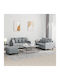 Living Room Furniture Set 3-Seater & 2-Seater & Stool Gray
