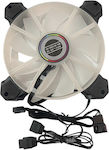 8435 Case Fan 120mm με RGB Φωτισμό και Σύνδεση 3-Pin Λευκό