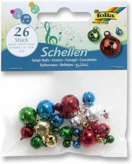 Folia Metall Dekorative Glocke für DIY-Bastelprojekte 26Stück 6x6cm. (Μiverse Farben)