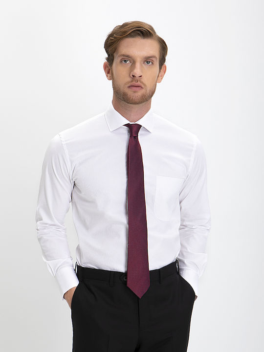 Kaiserhoff Men's Shirt Long-sleeved Cotton Striped ΛΕΥΚΟ