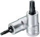 Gedore Bit-Stecknuss mit Torx-Bit und Antriebsvierkant 1/2'' Größe T27 1Stück