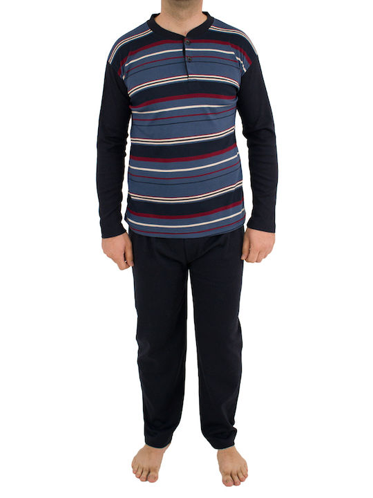 Rimoli Men's Winter Pajamas Set striped blue