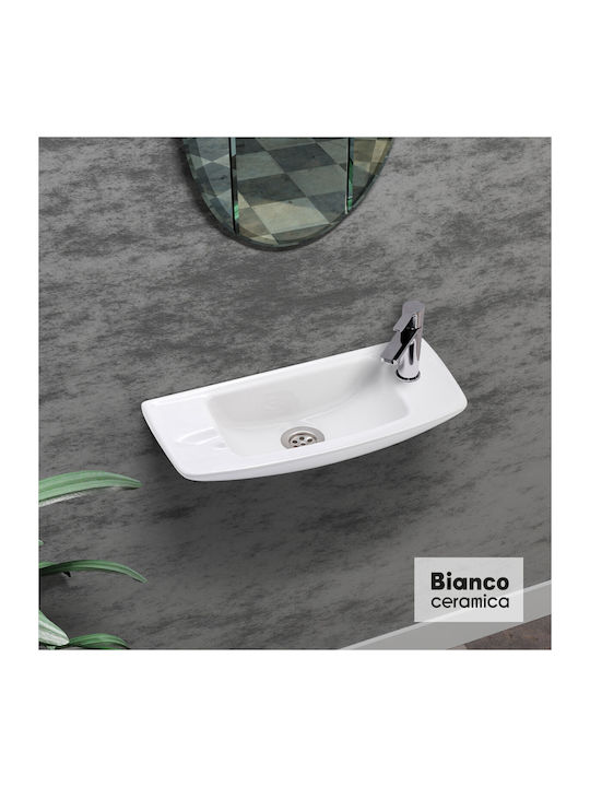Bianco Ceramica Vessel Sink Porcelain 45.5x20.5x9.5cm White