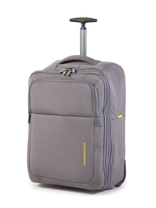 Mandarina Duck Smile And Go Cabin Fabric Gray Suitcase With 4 Wheels Height 52cm