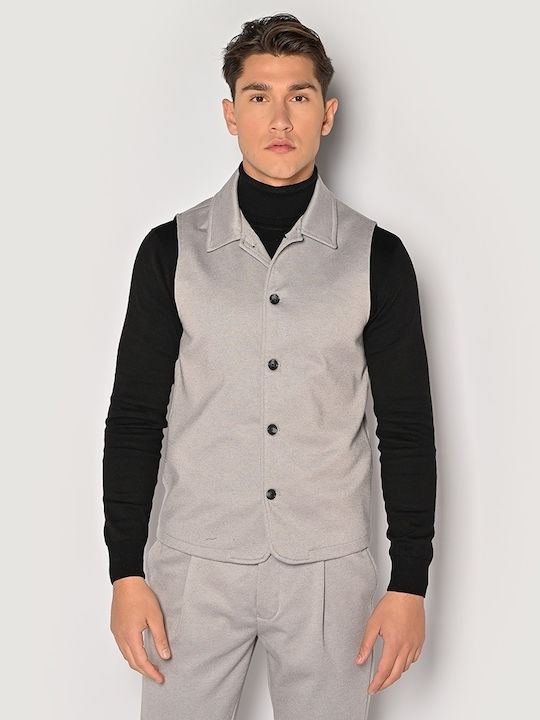 Sogo Men's Vest Slim Fit Gray