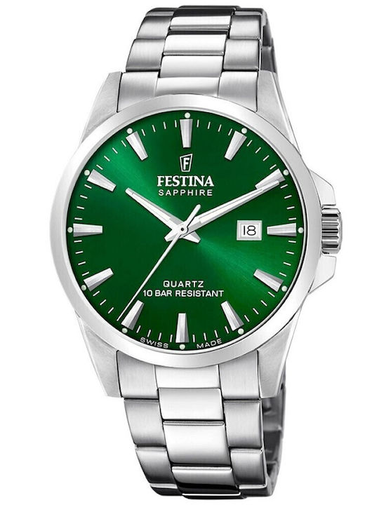 Festina Classic Herrenuhr 41mm Batterie mit Sil...