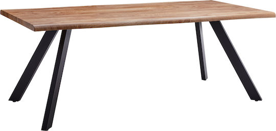 Aosa Трапезна Маса Дървена с Метална Рамка Honey Maple/Черен 160x90x76см