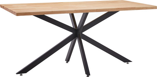 Dryopis Masă Sala de mese Lemnoasă cu Schelet Metalic Natural/Black 160x80x75buc