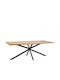 Dryopis Table Dining Room Wooden with Metal Frame Natural/Black 200x100x75cm