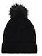 Pom Pom Beanie Beanie Knitted in Black color