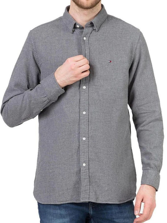 Tommy Hilfiger Men's Shirt Long Sleeve Flannel Grey