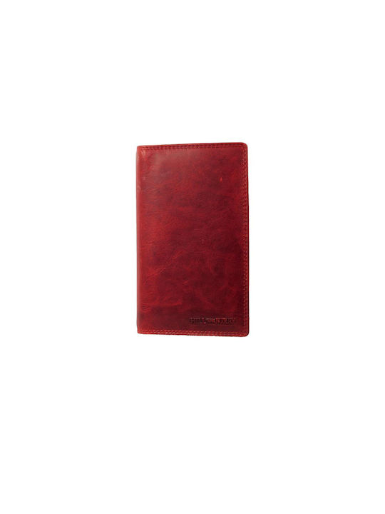 Hill Burry Men's Leather Card Wallet Red