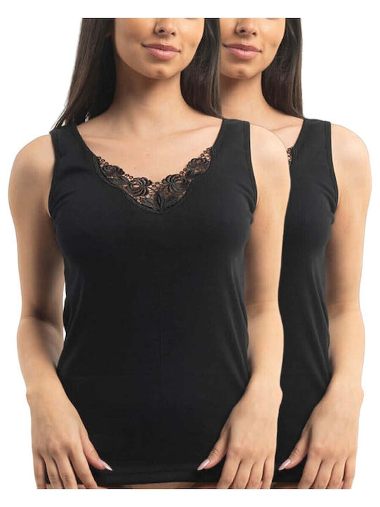 A.A UNDERWEAR Γυναικεία Φανελάκια Μαύρο με Τιρά...