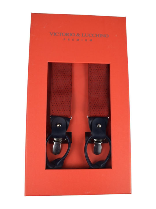 Giovani Rossi Suspenders Printed Red