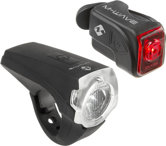 M-Wave 221058 Reîncărcabil Set Lumini Bicicletă