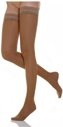 Relaxsan Socks Thigh High with Silicone 12-17 mmHg Beige