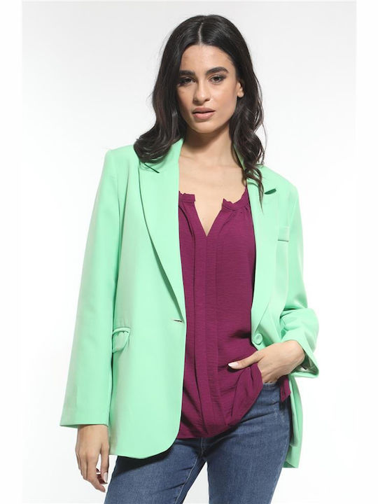 Quzu Lung Blazer pentru femei Sacou Green