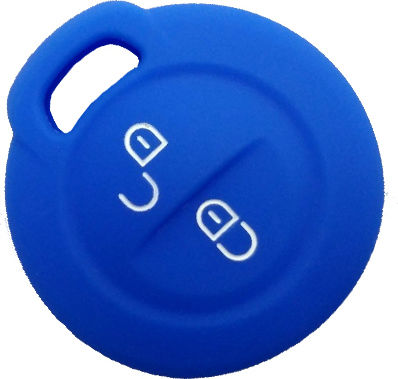 Silicone Car Key Cover Case with 2 Buttons for Mitsubishi Blue