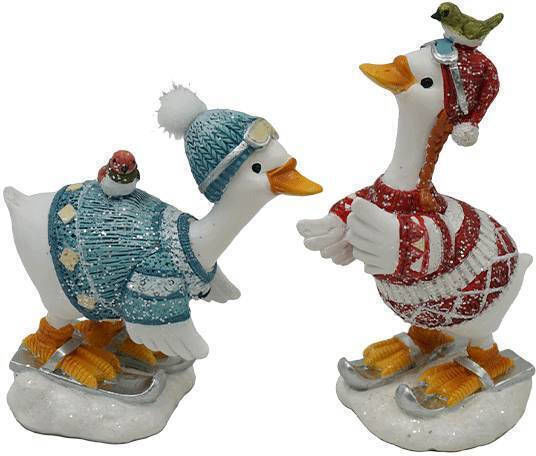 +Efo Weihnachtliche Kunststoff Figur Länge 7.5cm 2Stück