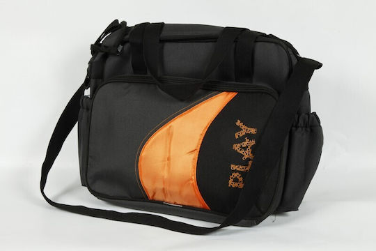 Casual Play Shoulder/Hand Diaper Bag Black Orange