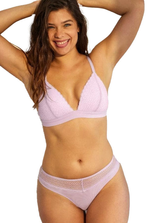 Promise Комплект Дамско Бельо Bralette с Плъзгащ се Розов