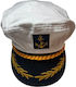 Captain Nautisches Hut Weiß Stoff